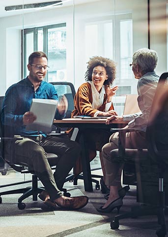 Couple meeting with their banker.