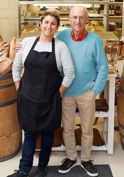 Small business owners at their shop.