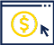 Easy pay icon with dollar sign on a internet window