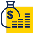Money bag and graphic chart