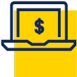 Dollar sign on a laptop screen